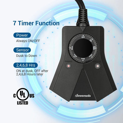 Outdoor Digital Timer Switch Pool Pump  DusktoDawn Outlet 7