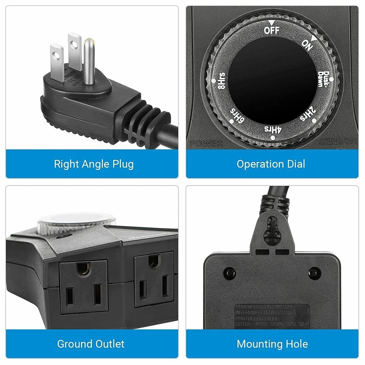 Outdoor Digital Timer Switch Pool Pump  DusktoDawn Outlet 6