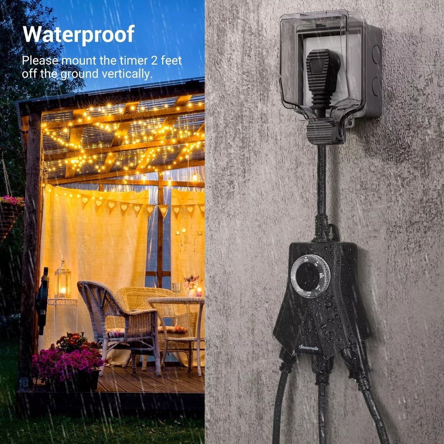 Outdoor Digital Timer Switch Pool Pump  DusktoDawn Outlet 0
