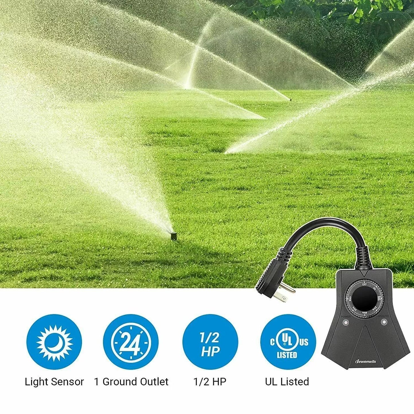 Outdoor Digital Timer Switch Pool Pump  DusktoDawn Outlet 5