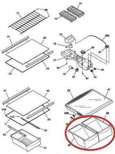 Crisper Drawer Compatible With Frigidaire Refrigerator Clear Replacement Bins 2