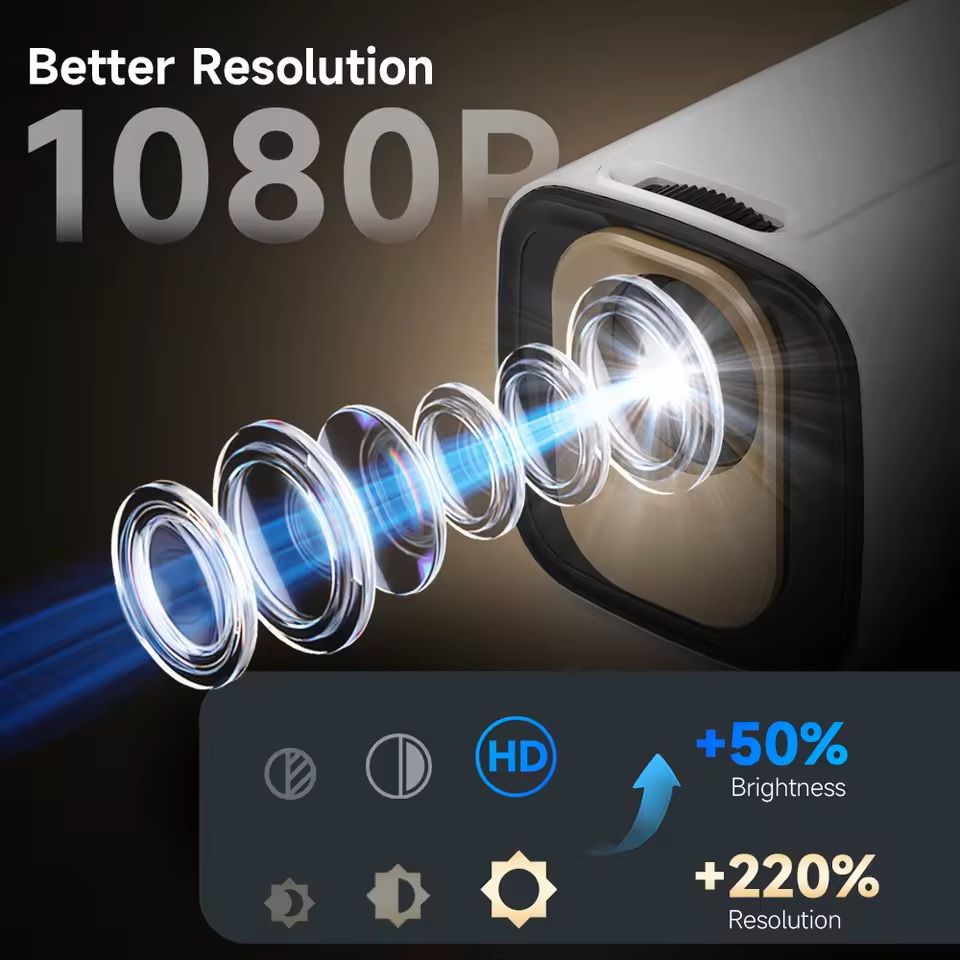 HY310 Smart Outdoor Movie Projector With Auto Focus And 4K Support 1