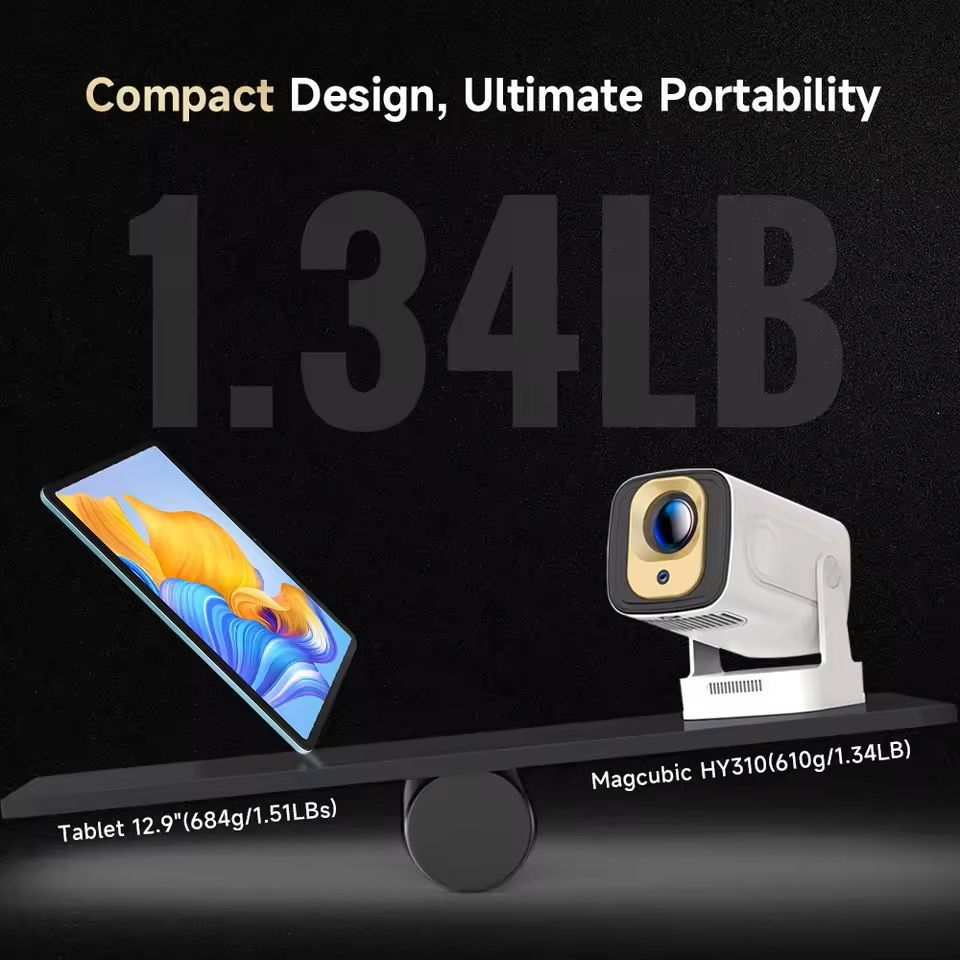 HY310 Smart Outdoor Movie Projector with Auto Focus and 4K Support