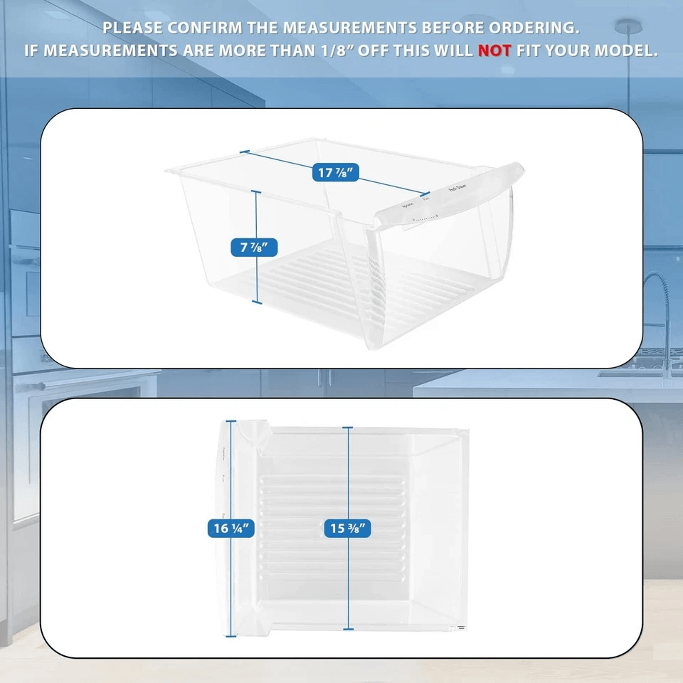 Upper Crisper Pan Compatible With Frigidaire Refrigerator Clear Replacement Drawer 2