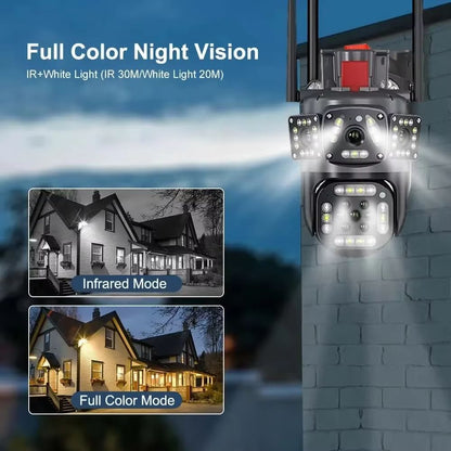 6K 12MP WiFi Surveillance Camera Outdoor Triple Lens Triple Screen PTZ Motion Detection IP Security 5