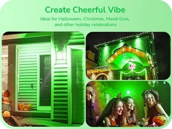 Green Light Bulb 4 Pack A19 LED 9 W E26 60 W Equivalent Eco Bulbs 5