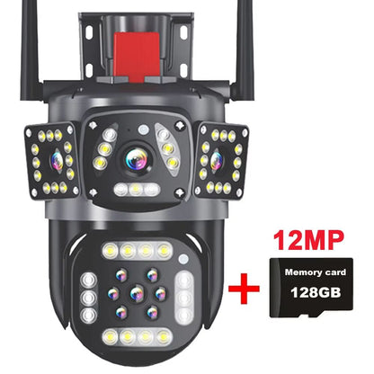 6K 12MP WiFi Surveillance Camera Outdoor Triple Lens Triple Screen PTZ Motion Detection IP Security 13