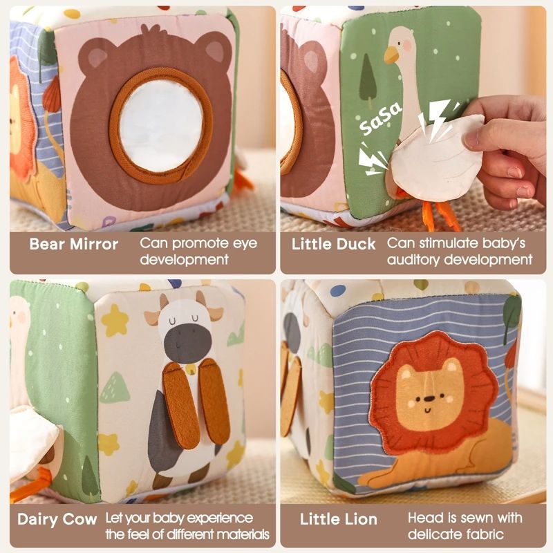 Magic Tissue Box Toy For Babies Montessori Sensory Cloth Book Soft Rattle Game Finger Exercising Bu 3