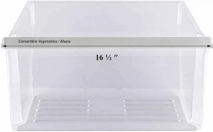 Lower Clear Crisper Pan Compatible with Whirlpool Refrigerator, Replacement Vegetable Drawer Bin for Whirlpool Models