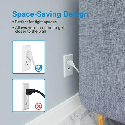 Indoor Flat Plug Extension Cord 14 Gauge Heavy Duty 3Prong 3Pack 3