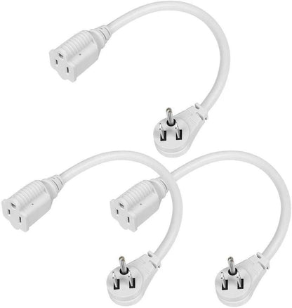 Indoor Flat Plug Extension Cord 14 Gauge, Heavy Duty 3-Prong, 3-Pack