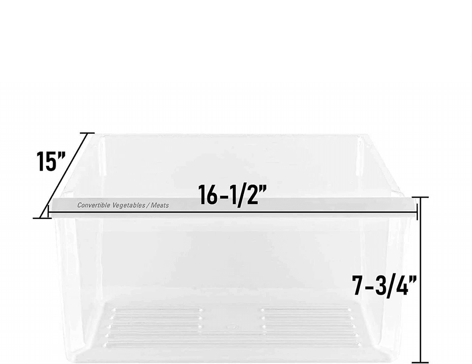 Lower Clear Crisper Pan Compatible With Whirlpool Refrigerator Replacement Vegetable Drawer Bin For 4