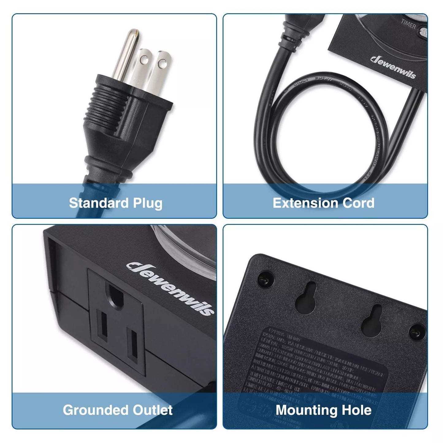 Waterproof Outdoor Light Timer 2 Ft Cord Outlet Timer For Gardens 5