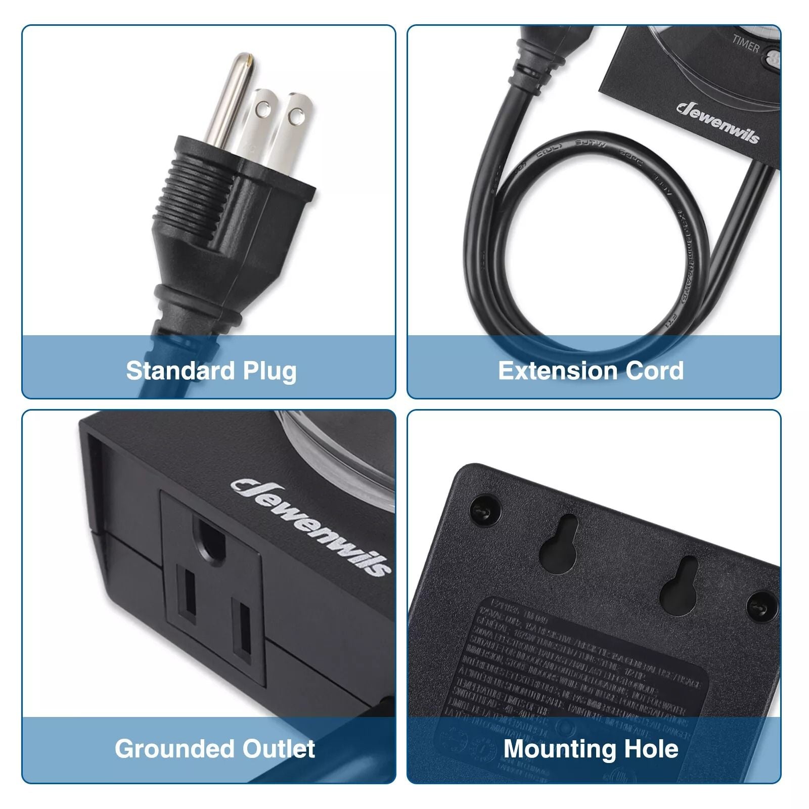 Waterproof Outdoor Light Timer 2 Ft Cord Outlet Timer For Gardens 5