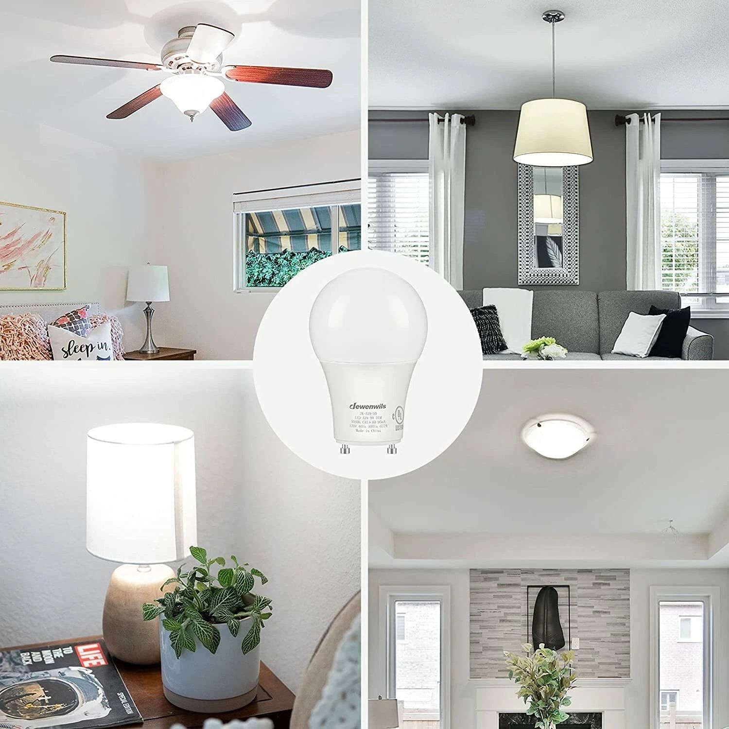 GU24 LED Light Bulb Dimmable 5000K Daylight 2Prong 1