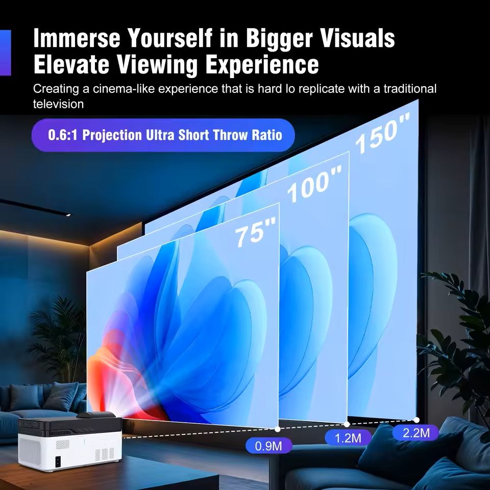 HY450 Ultra Short Throw Projector With 8K Decoding  Voice Control 1