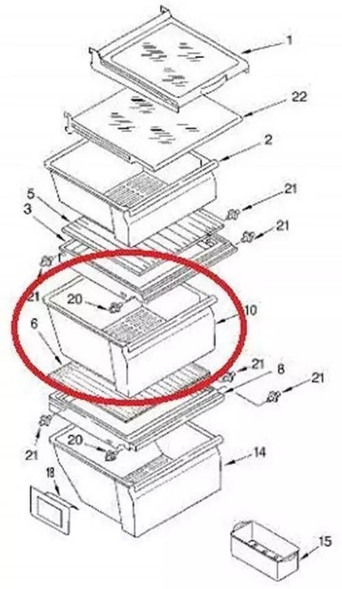 Upper Crisper Pan Compatible With Whirlpool WP2188656 Refrigerator 5