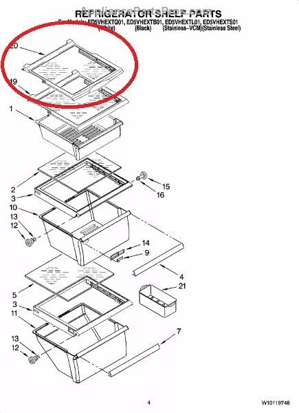 Whirlpool Maytag Replacement Glass Shelf Durable Compatible Fridge Shelf 1