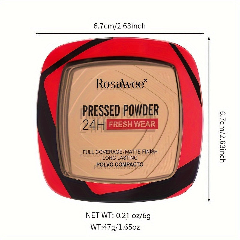 Matte Full Coverage Pressed Powder Foundation With Puff 24H Fresh Wear Weightless Finishing Makeup 3