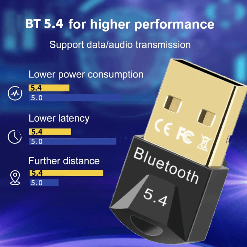 Bluetooth 54 USB Adapter For PC  Wireless Dongle Receiver For Keyboard Mouse Speaker And Audio Stre 1