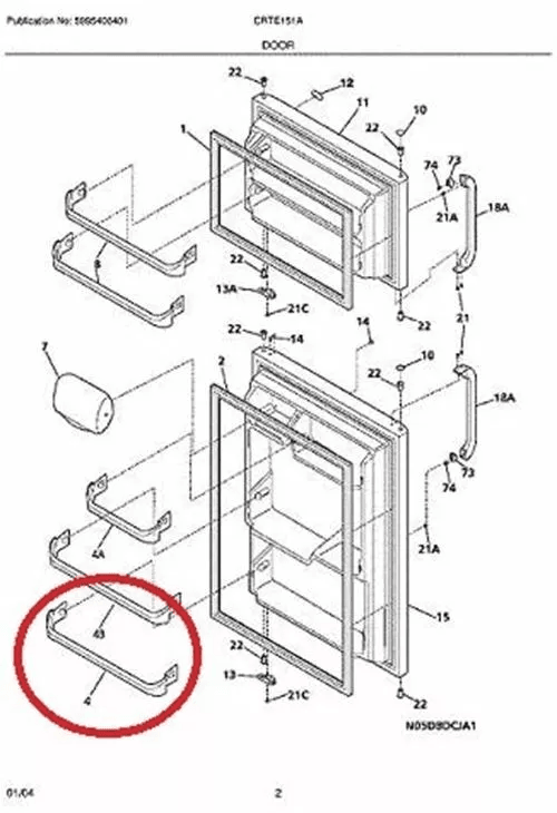 Bottom Door Rack White Compatible W Frigidaire Refrigerator Replacement Freezer Shelf Bin Durable S 2