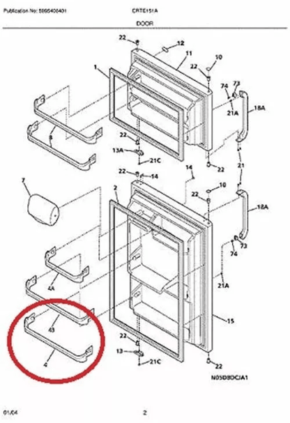 Bottom Door Rack White Compatible W Frigidaire Refrigerator Replacement Freezer Shelf Bin Durable S 2