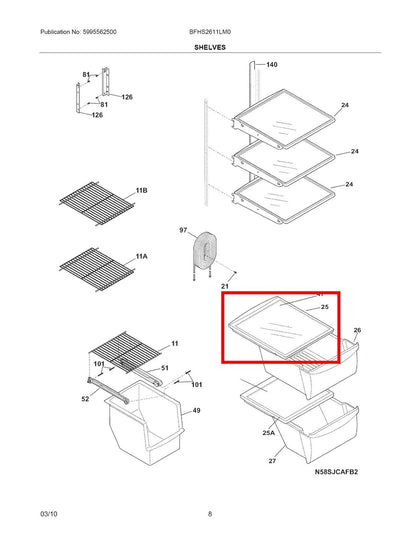 Crisper Pan Top Compatible With Electrolux  Frigidaire Refrigerator  Replacement Refrigerator Drawe 4