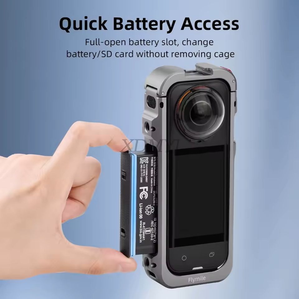Aluminum Protective Rabbit Cage For Insta360 X5 With Lens Cover  Cold Shoe Mount 5