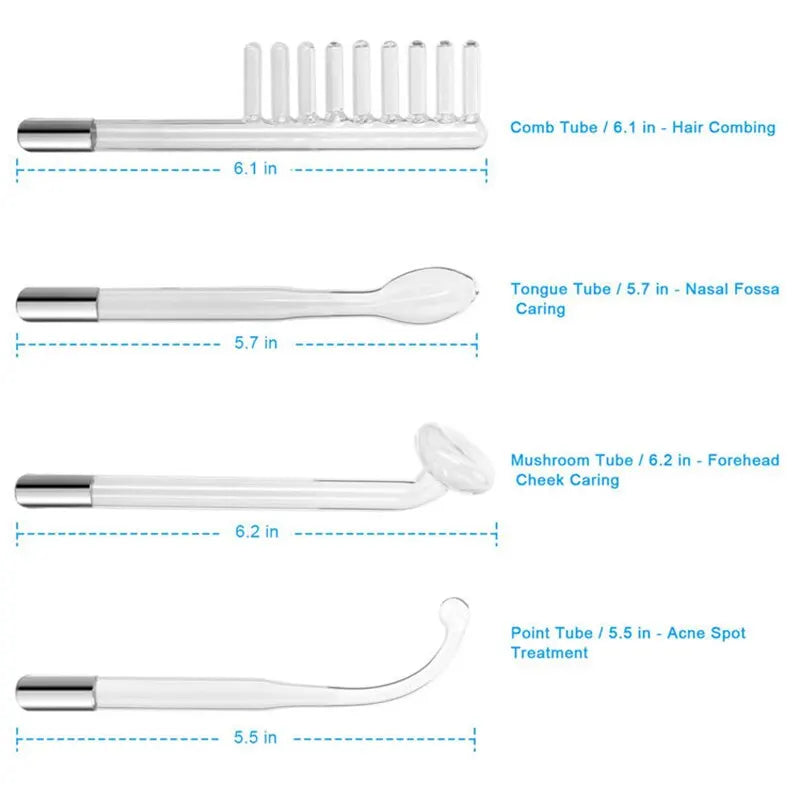 4-in-1 Handheld Electric Face Skin Beauty Tool Portable High Frequency Facial Therapy Wand for Acne Treatment & Skin T
