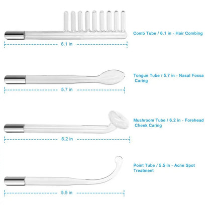 4-in-1 Handheld Electric Face Skin Beauty Tool Portable High Frequency Facial Therapy Wand for Acne Treatment & Skin T