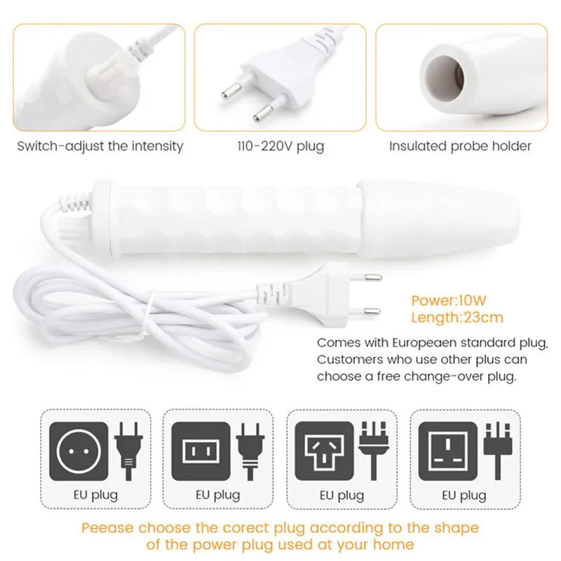 4-in-1 Handheld Electric Face Skin Beauty Tool Portable High Frequency Facial Therapy Wand for Acne Treatment & Skin T