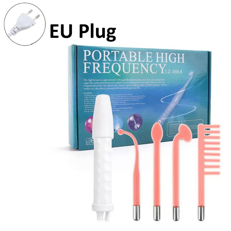 4-in-1 Handheld Electric Face Skin Beauty Tool Portable High Frequency Facial Therapy Wand for Acne Treatment & Skin T