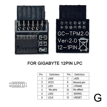 TPM 20 Security Module Board For ASUS MSI GIGABYTE ASRock  12141820 Pin Remote Encryption Module 3