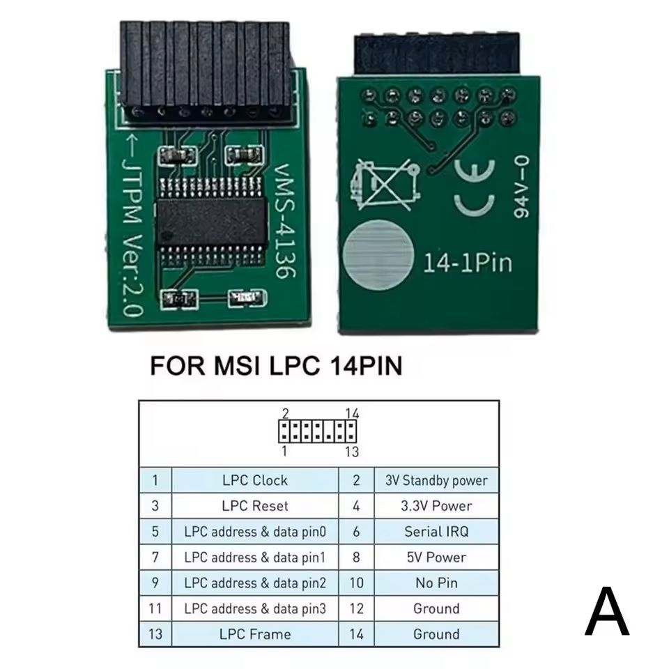 TPM 20 Security Module Board For ASUS MSI GIGABYTE ASRock  12141820 Pin Remote Encryption Module 4