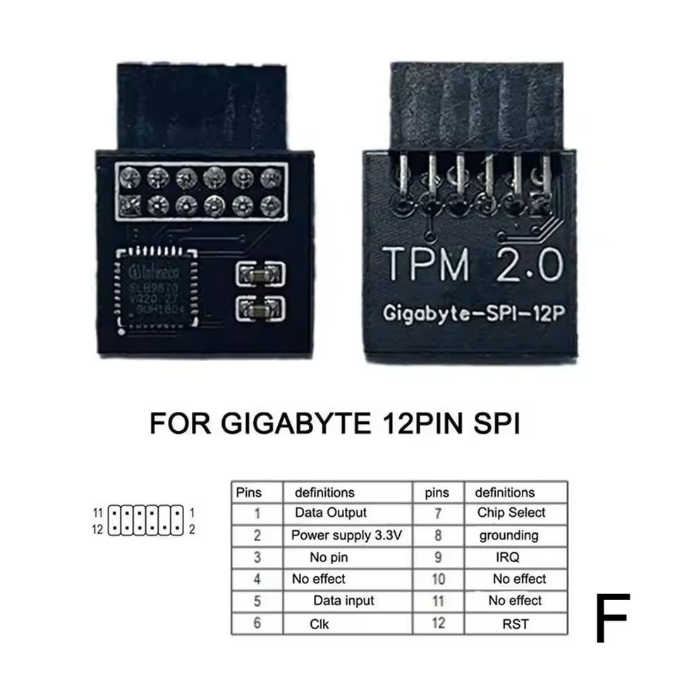 TPM 20 Security Module Board For ASUS MSI GIGABYTE ASRock  12141820 Pin Remote Encryption Module 9