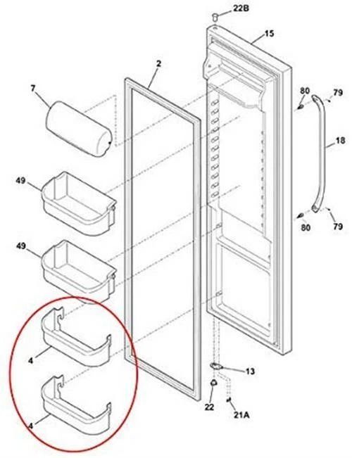 Clear Door Bin Shelf Bucket Compatible Frigidaire Refrigerator 2