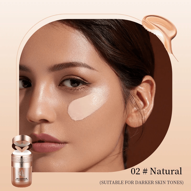 Air Cushion BB Cream Foundation  Moisturizing Waterproof And OilControl Coverage With Butterfly Puf 1