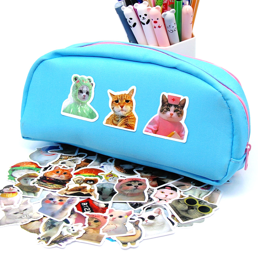 Funny Cat Stickers Waterproof Vinyl Decals For Laptop Car Bike Luggage  More 23 Inch Cute Cartoon D 3