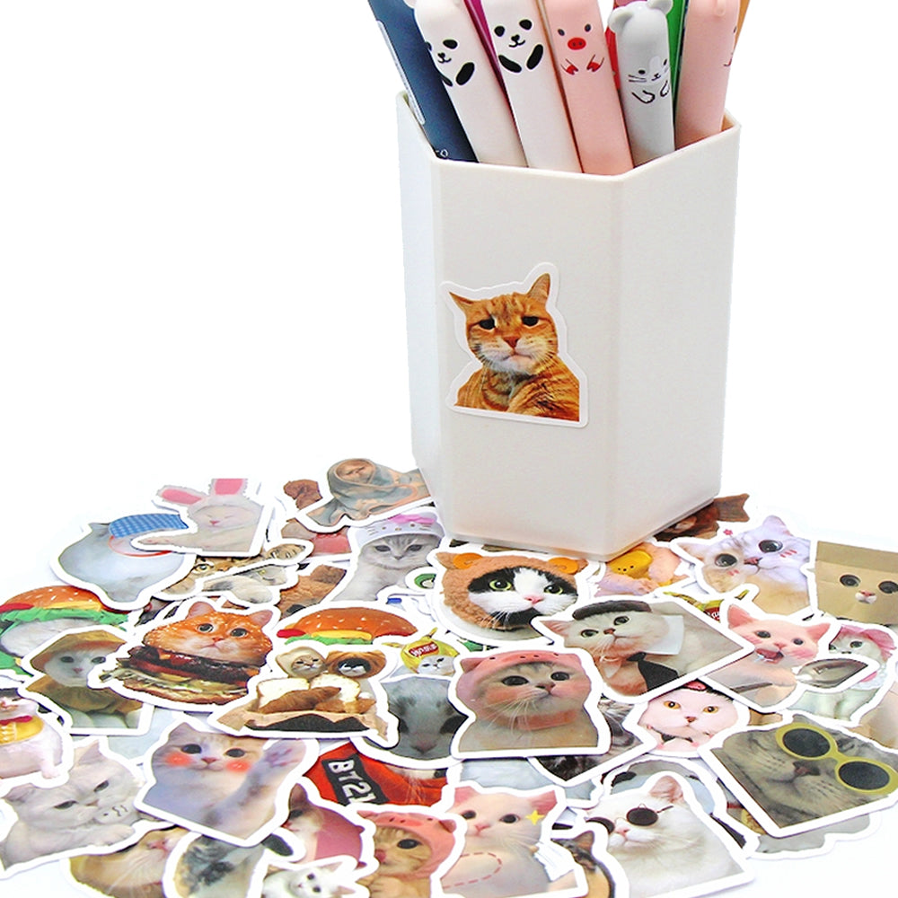 Funny Cat Stickers Waterproof Vinyl Decals For Laptop Car Bike Luggage  More 23 Inch Cute Cartoon D 4