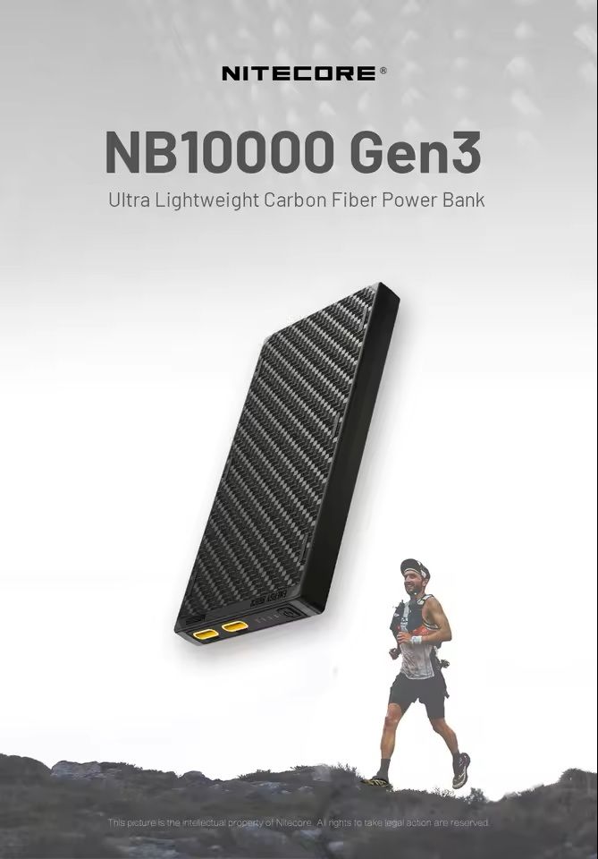 NITECORE NB10000 Gen3 Carbon Fiber Power Bank  10000mAh Ultra Lightweight Fast Charging USBC 5