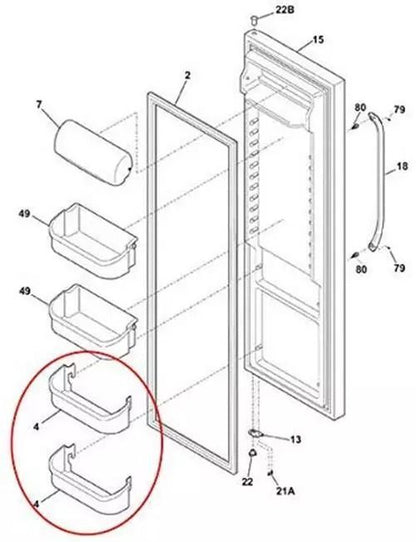 Lower Door Bin Compatible with Frigidaire Refrigerator 240323002 – Replacement Refrigerator Parts