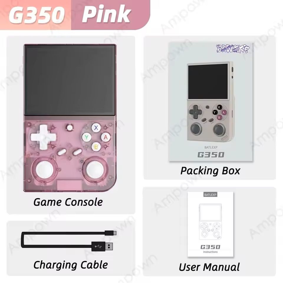 G350 Handheld Retro Gaming Console  Dual Joystick Vibration Linux System 6