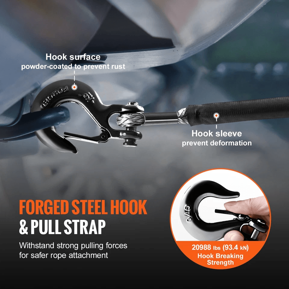 Synthetic Winch Rope Breaking Strength Winch Line Cable For SUV  Truck Off Road Recovery 2