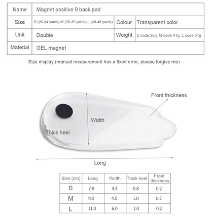 Magnetic Silicone Orthopedic Insoles  Plantar Fasciitis Relief  Foot Correction Heel Pads For OX Le 2