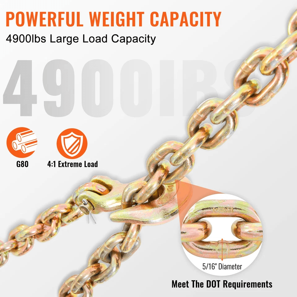 Binder Chain G80 Tow Chain With Hooks Heavy Duty Transport Chain 3