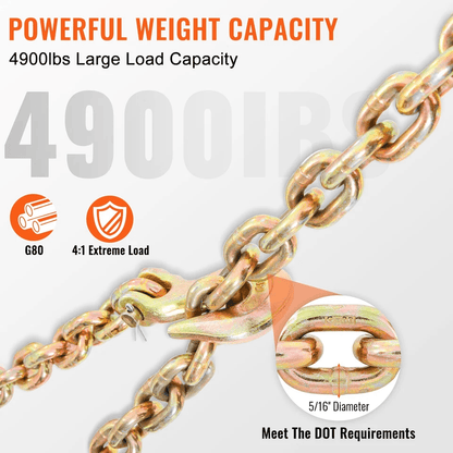Binder Chain G80 Tow Chain With Hooks Heavy Duty Transport Chain 3