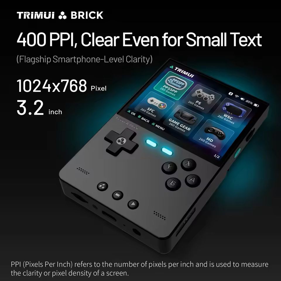 TRIMUI BRICK Retro Handheld Gaming Console  LED Keys 32 IPS Screen Linux System 7