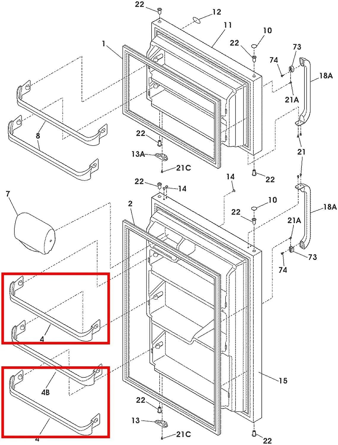 Replacement Refrigerator Door Shelf Rack Bar Compatible With Frigidaire AP3214630 PS734935  Durable 1