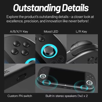 Smart Pro Retro Handheld Game Console  496in IPS Display With RGB Joystick Lights 2