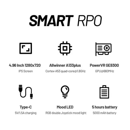 Smart Pro Retro Handheld Game Console  496in IPS Display With RGB Joystick Lights 5